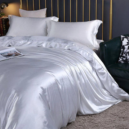 Elegante satijnen zijden beddengoed set luxe zachte lakens