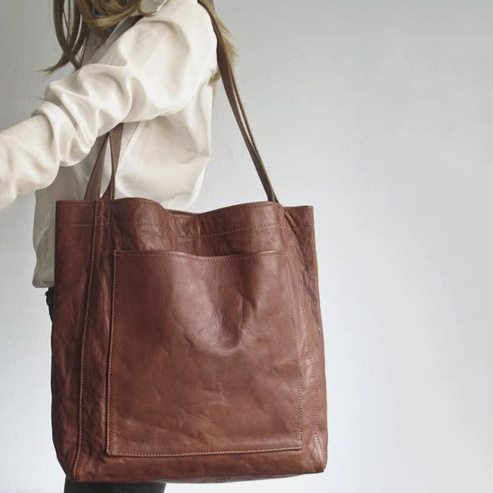 Elegante leren damestas met schouderriem