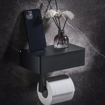 ElegantEssentials wandgemonteerde toiletrolhouder met plank en lade