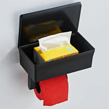 ElegantEssentials wandgemonteerde toiletrolhouder met plank en lade