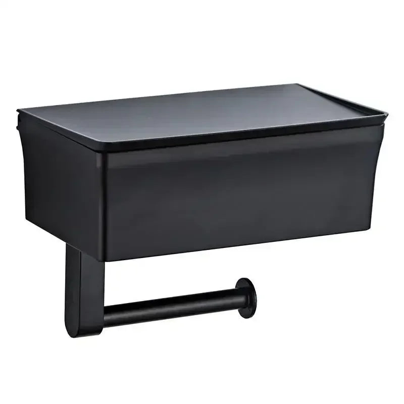 ElegantEssentials wandgemonteerde toiletrolhouder met plank en lade