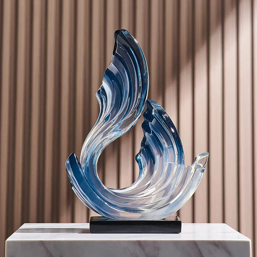 Ethereal Flow glazen ornament met elegant ontwerp voor moderne woondecoratie