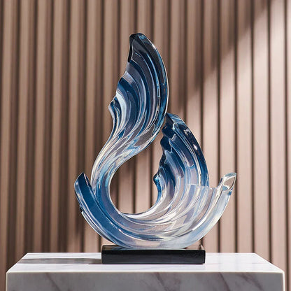 Ethereal Flow glazen ornament met elegant ontwerp voor moderne woondecoratie