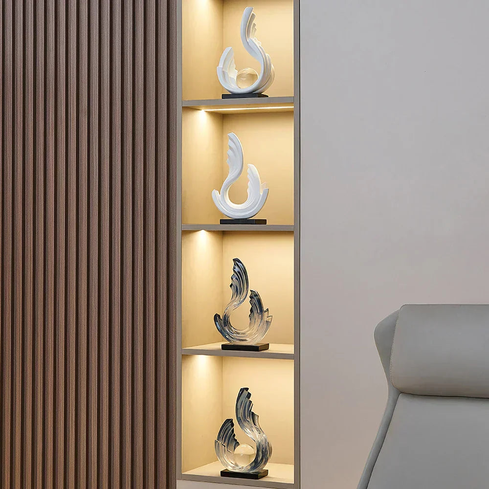 Ethereal Flow glazen ornament met elegant ontwerp voor moderne woondecoratie