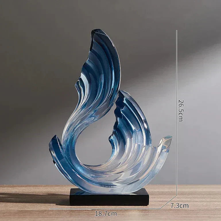 Ethereal Flow glazen ornament met elegant ontwerp voor moderne woondecoratie