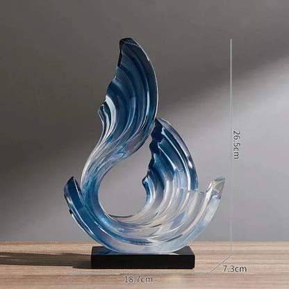 Ethereal Flow glazen ornament met elegant ontwerp voor moderne woondecoratie