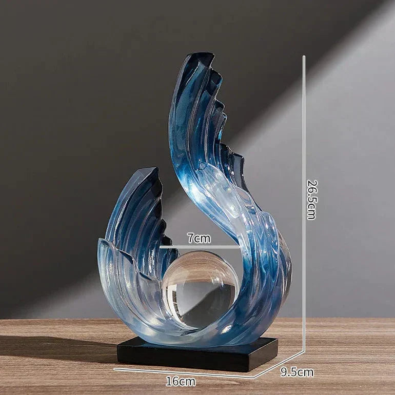 Ethereal Flow glazen ornament met elegant ontwerp voor moderne woondecoratie