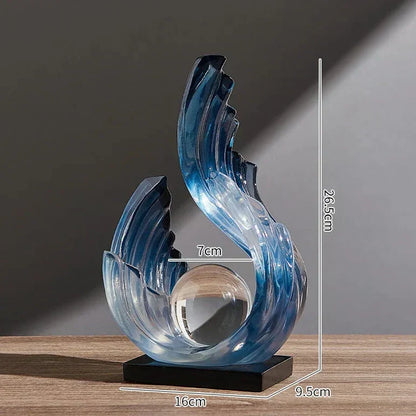 Ethereal Flow glazen ornament met elegant ontwerp voor moderne woondecoratie