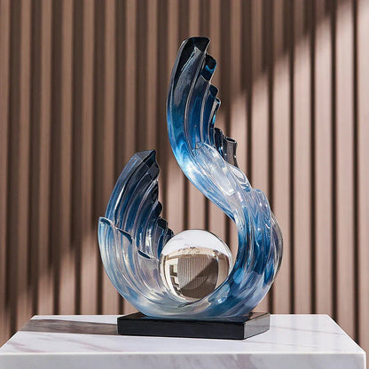 Ethereal Flow glazen ornament met elegant ontwerp voor moderne woondecoratie