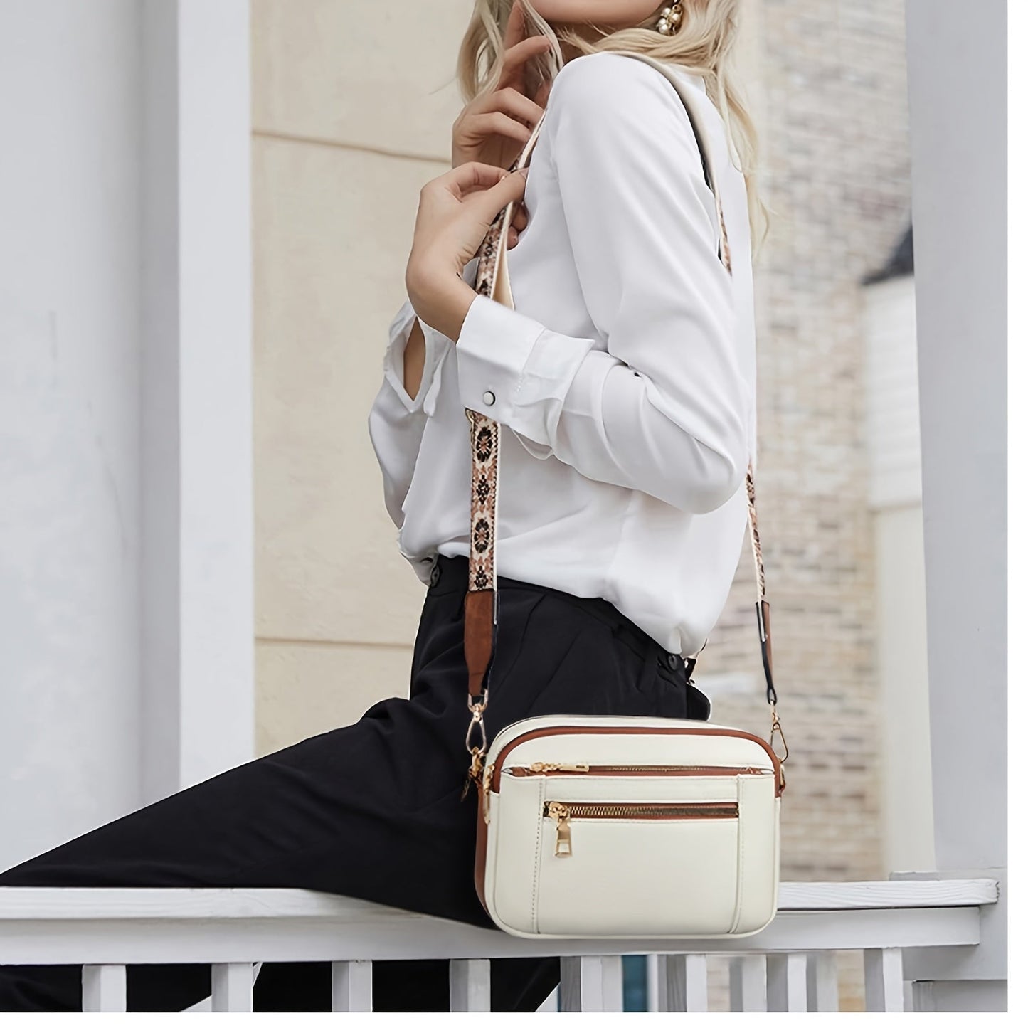 Evelien Dames Schoudertas Multi Zip Crossbody