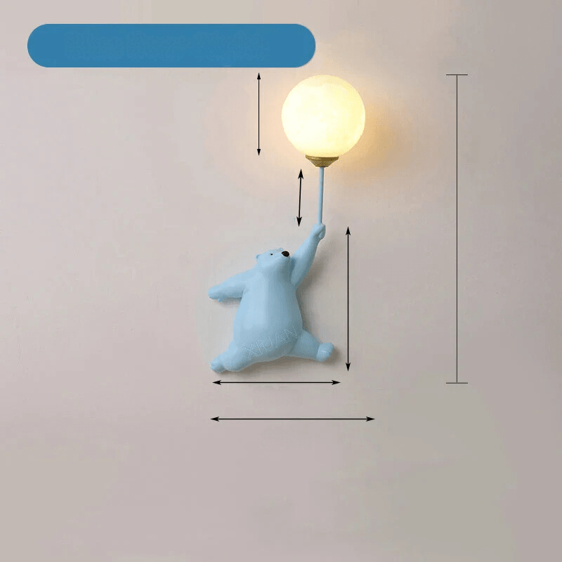 FairyGlow Kinder Cartoon Wandlamp met 3D Maan Nachtlicht