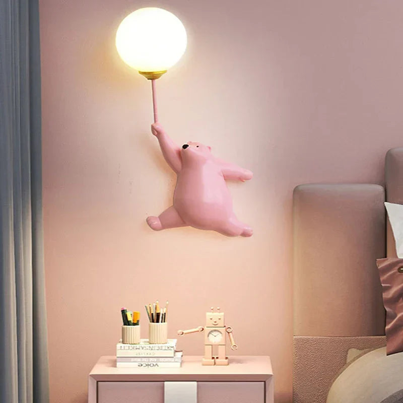 FairyGlow Kinder Cartoon Wandlamp met 3D Maan Nachtlicht