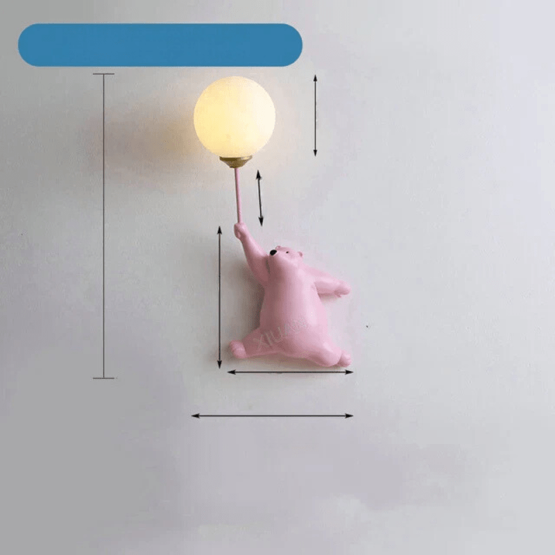 FairyGlow Kinder Cartoon Wandlamp met 3D Maan Nachtlicht