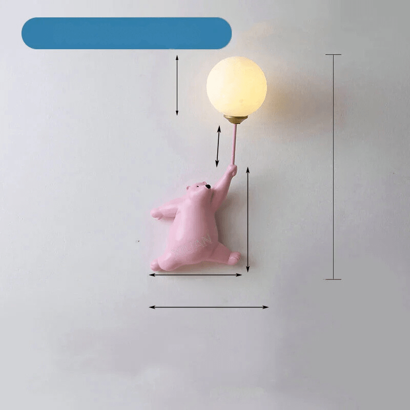 FairyGlow Kinder Cartoon Wandlamp met 3D Maan Nachtlicht