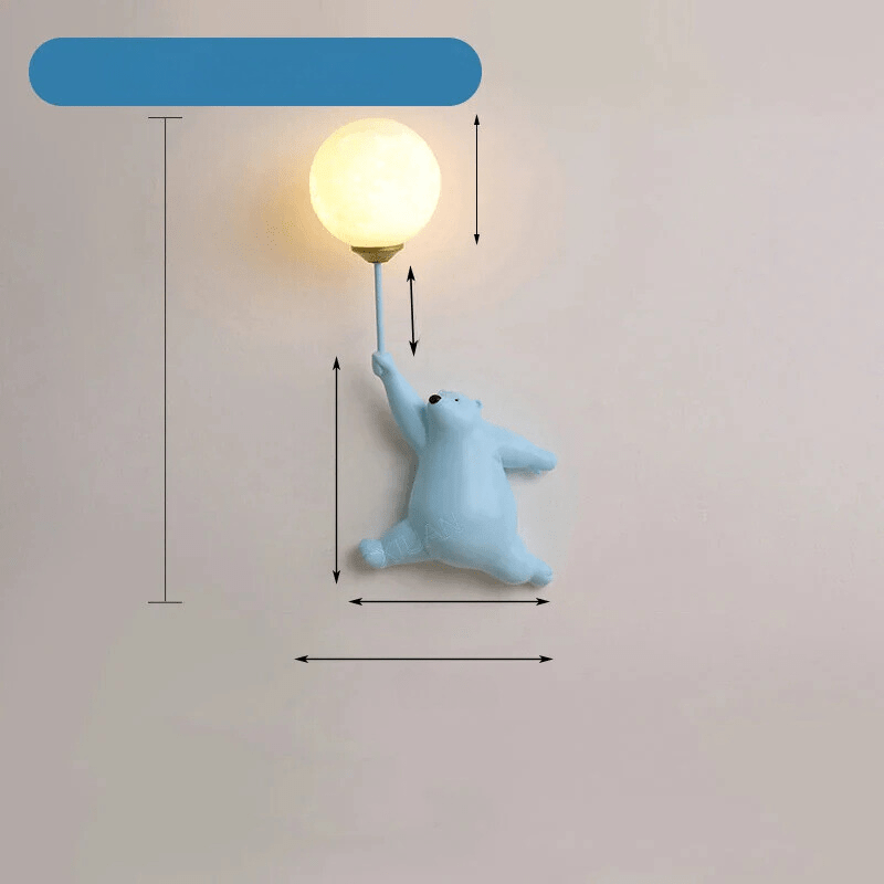 FairyGlow Kinder Cartoon Wandlamp met 3D Maan Nachtlicht