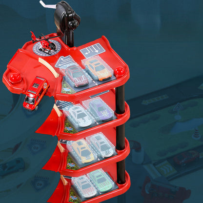 FirePark Meerdere Verdiepingen Brandweerkazerne Speelset met Vrachtwagens en Accessoires