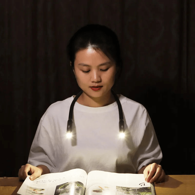 FlexRead leeslamp voor om de nek met verstelbare armen en USB-oplaadbaar handsfree ontwerp