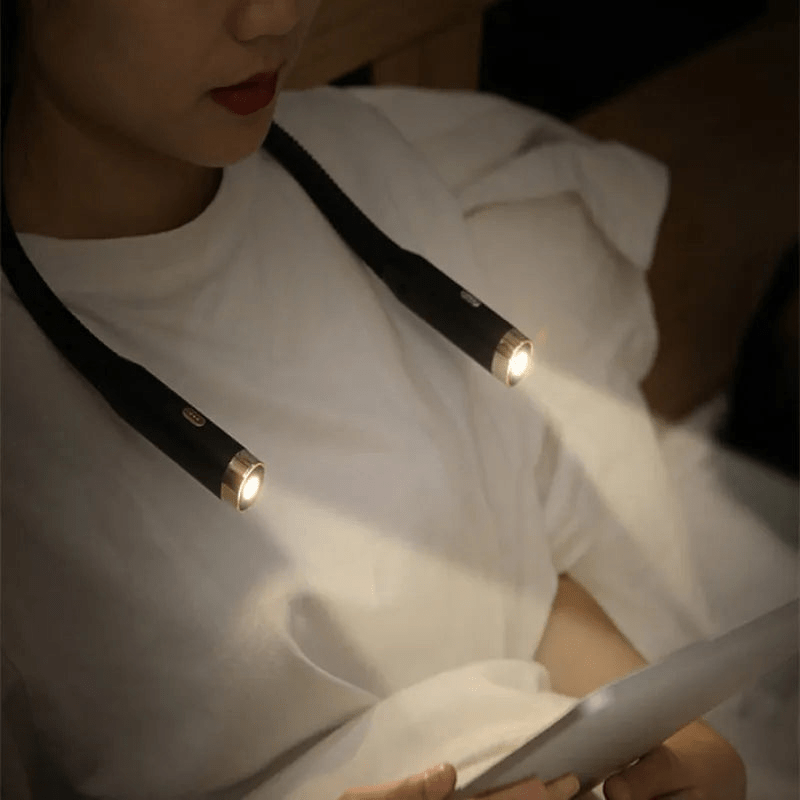 FlexRead leeslamp voor om de nek met verstelbare armen en USB-oplaadbaar handsfree ontwerp