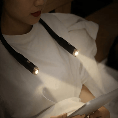 FlexRead leeslamp voor om de nek met verstelbare armen en USB-oplaadbaar handsfree ontwerp