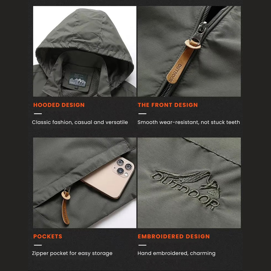 Lichtgewicht Outdoorjas met Capuchon – Winddicht en Waterdicht