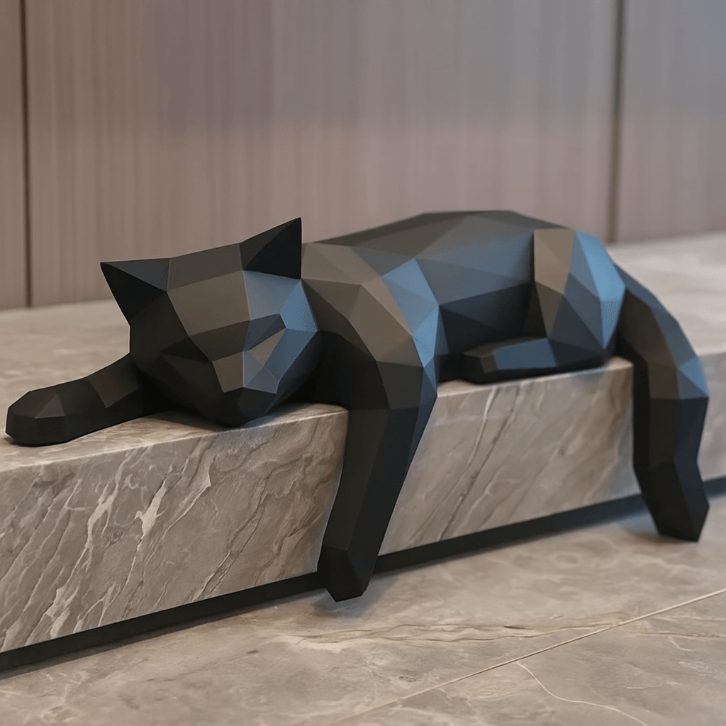GeoCat abstracte kattenbeeld met modern elegant ontwerp voor stijlvolle woondecoratie