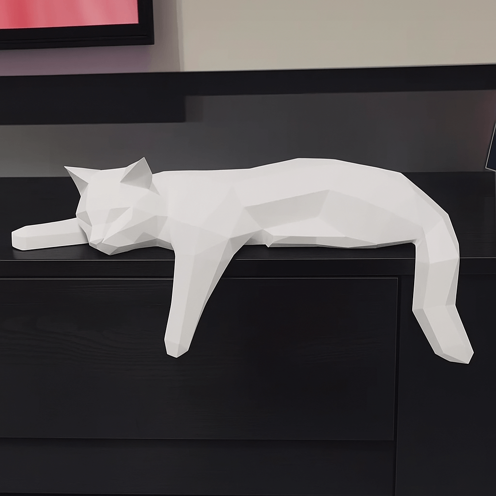 GeoCat abstracte kattenbeeld met modern elegant ontwerp voor stijlvolle woondecoratie