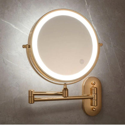 GlamGlow LED make-up spiegel – vergrotende kaptafelspiegel met dimbare touchverlichting en 360° rotatie
