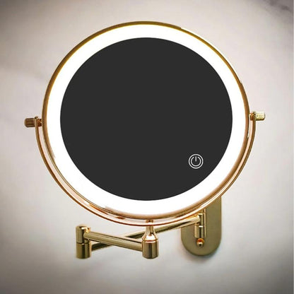 GlamGlow LED make-up spiegel – vergrotende kaptafelspiegel met dimbare touchverlichting en 360° rotatie