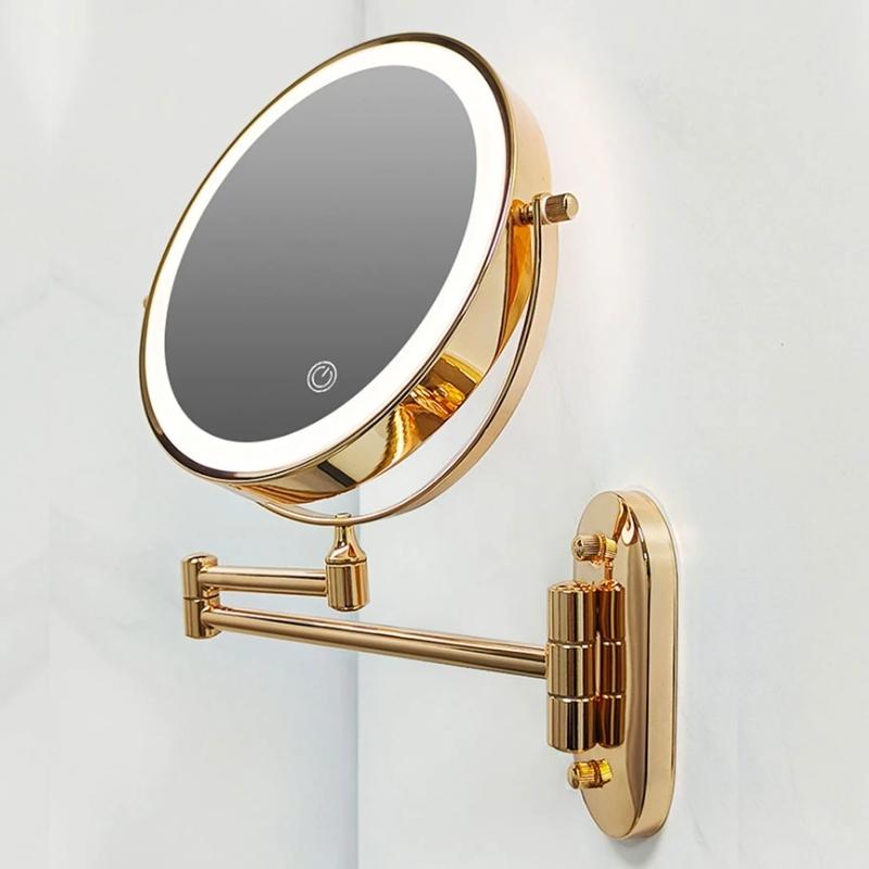 GlamGlow LED make-up spiegel – vergrotende kaptafelspiegel met dimbare touchverlichting en 360° rotatie