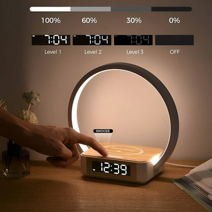 GlowMax 3-in-1 LED tafellamp met draadloze oplader, wekker en touchbediening