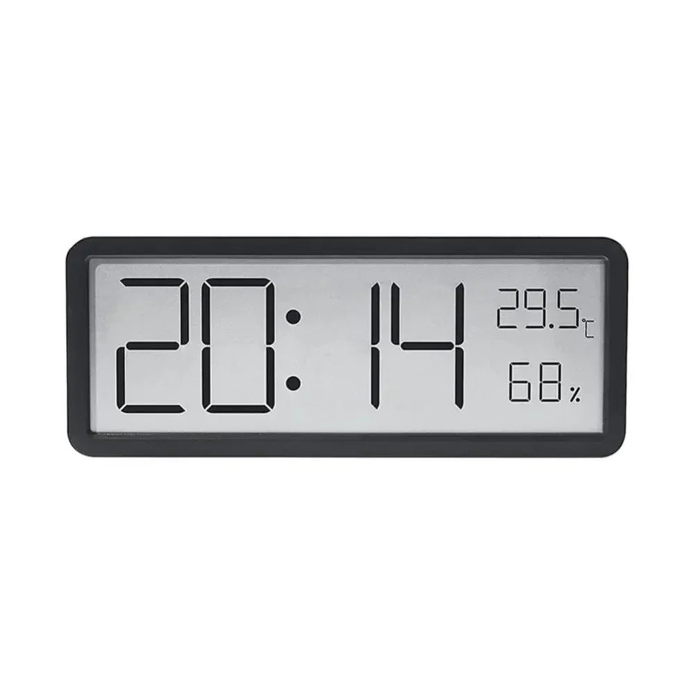 GlowTime digitale LED-wandklok met temperatuur- en vochtigheidsweergave