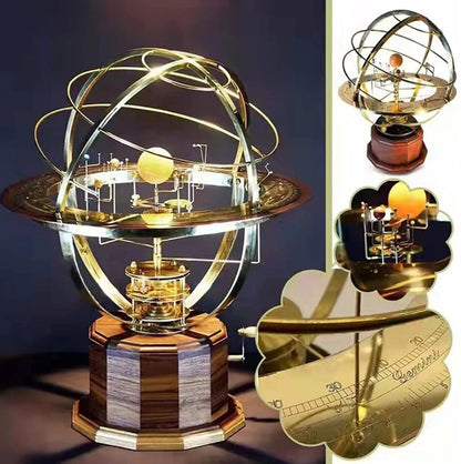 Grand Orrery Zonnestelselmodel Handgemaakt Messing Planeetdisplay