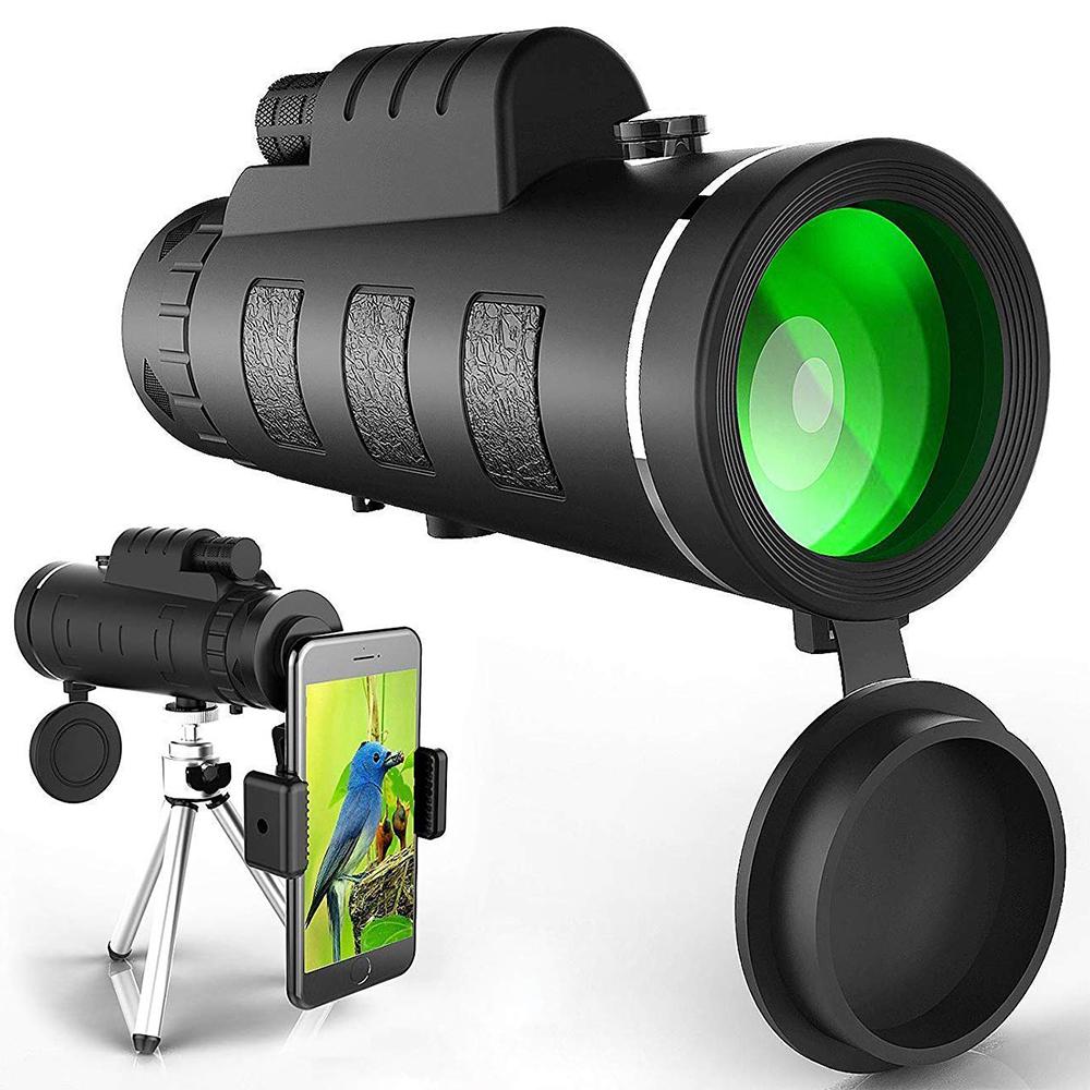 HD monoculair telescoop met smartphonehouder en statief voor buitenkijken