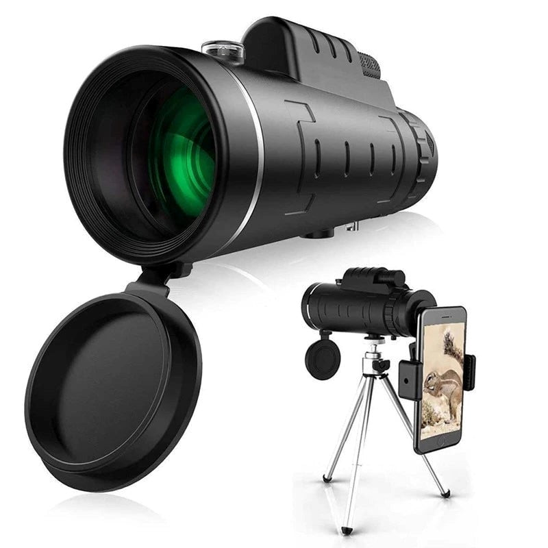 HD monoculair telescoop met smartphonehouder en statief voor buitenkijken