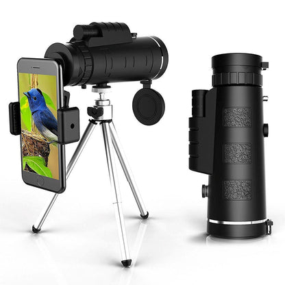 HD monoculair telescoop met smartphonehouder en statief voor buitenkijken