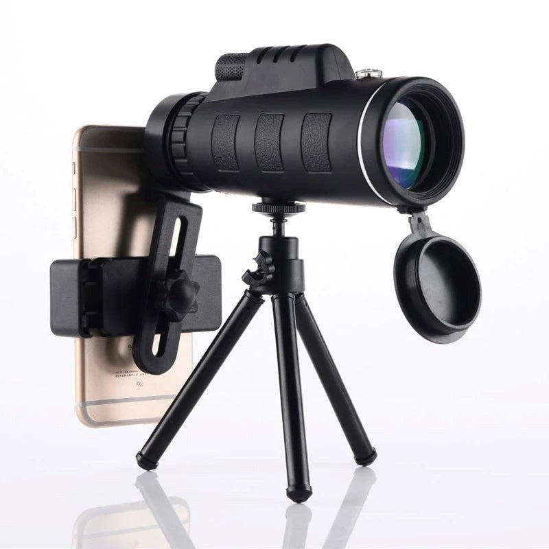HD monoculair telescoop met smartphonehouder en statief voor buitenkijken