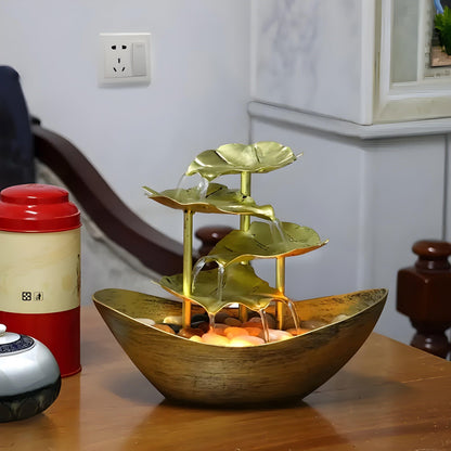 IronLeaf tafelbladfontein vintage LED waterornament voor thuis en kantoor