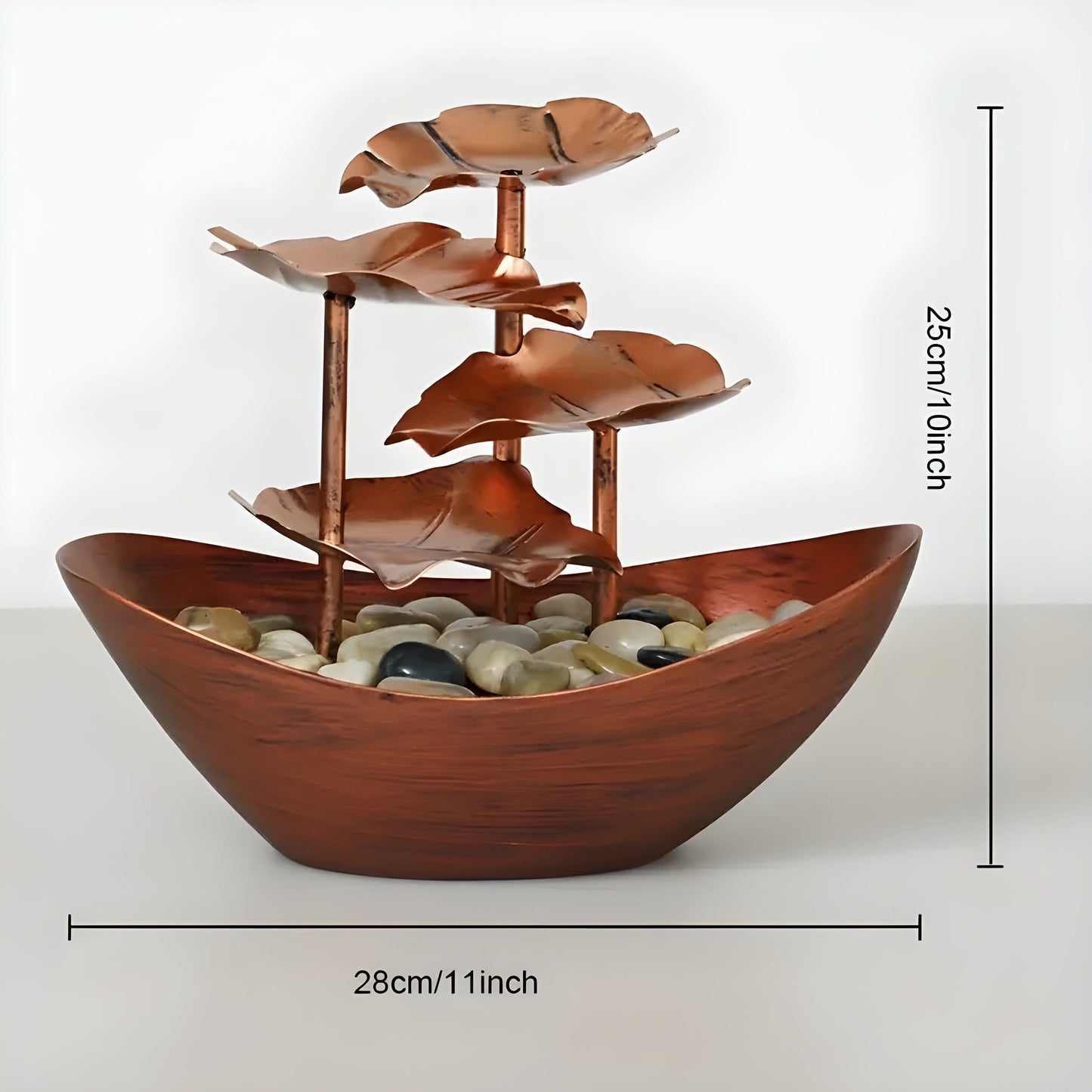 IronLeaf tafelbladfontein vintage LED waterornament voor thuis en kantoor