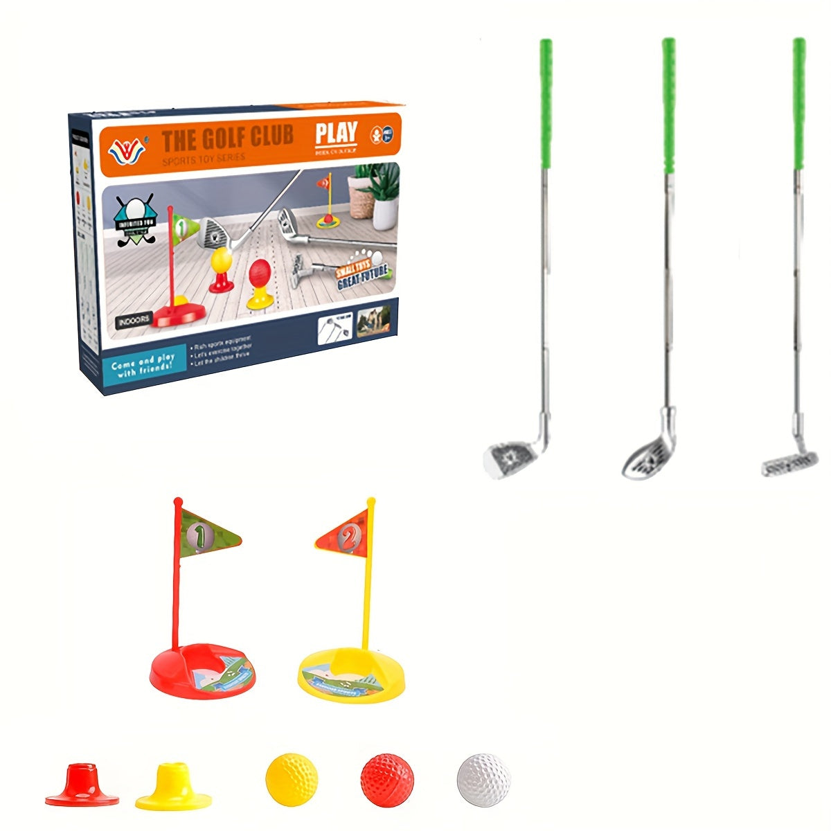Kinderen verstelbare golfset binnen en buiten speelgoed voor 3 tot 8 jaar