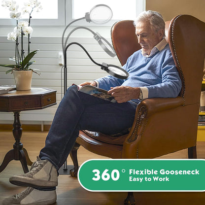 LED vergrootglas met verstelbare standaard voor lezen, knutselen en gedetailleerd werk