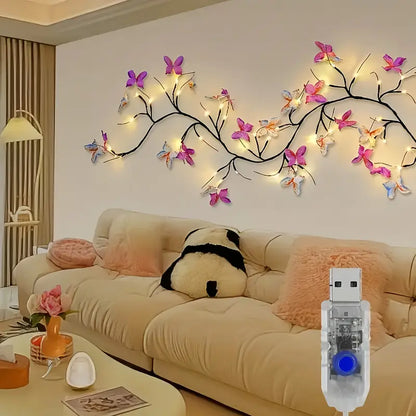 LED Wilgentak Sfeerverlichting Boom met Vlinderdecoratie