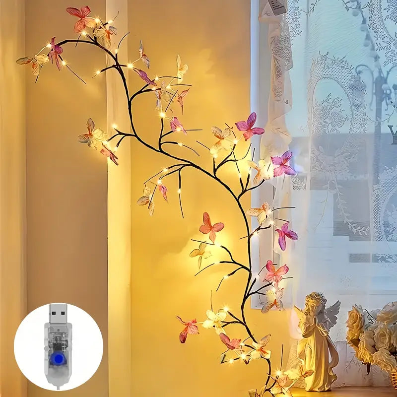 LED Wilgentak Sfeerverlichting Boom met Vlinderdecoratie