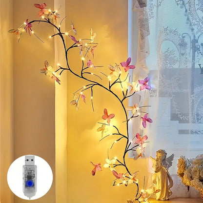 LED Wilgentak Sfeerverlichting Boom met Vlinderdecoratie