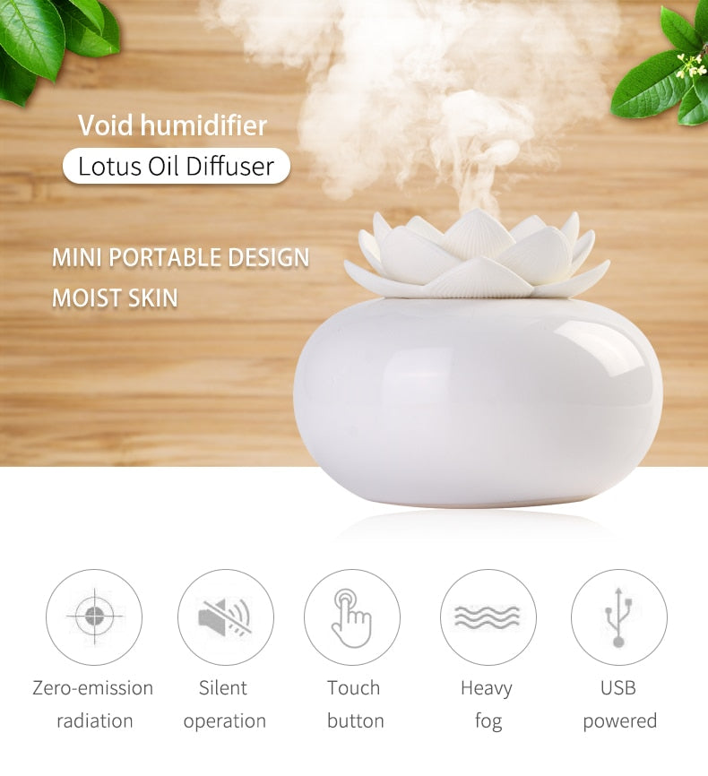 Lotiscent keramische lotus aroma luchtbevochtiger met essentiële olie diffuser