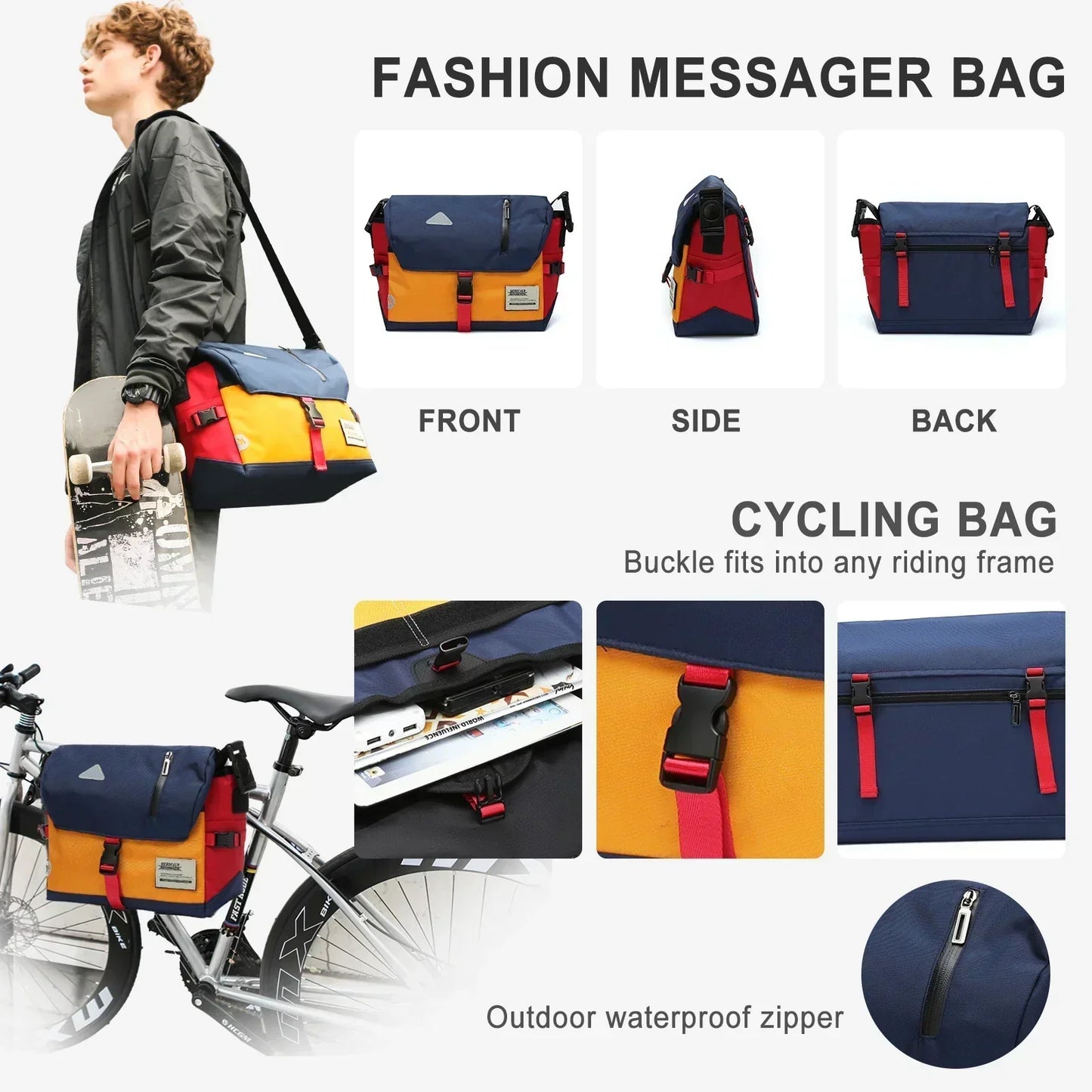 Luke Klassieke Crossbody Messenger Tas Waterbestendige Reistas