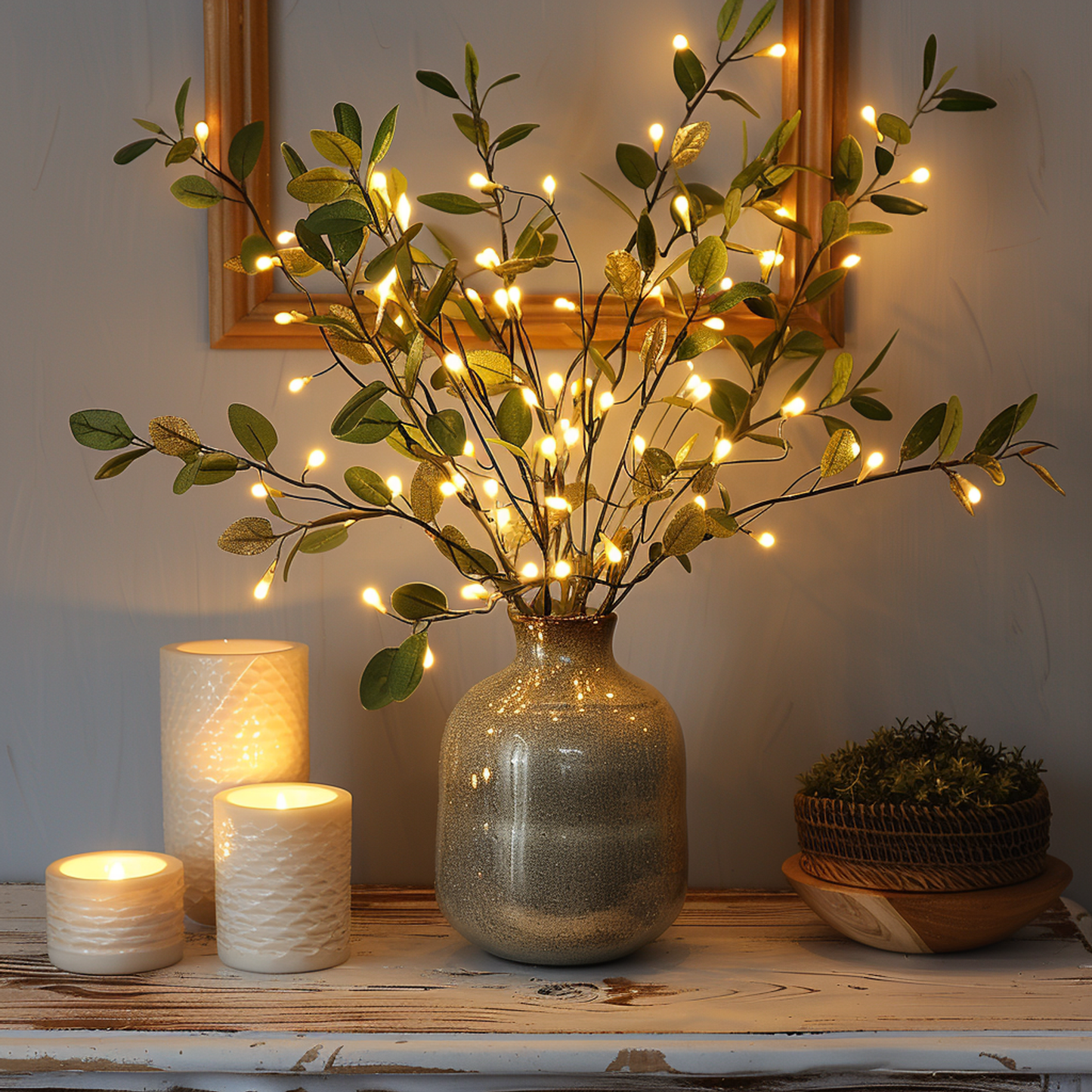 LumiVista olijftak LED-snoerverlichting 70cm warm wit decoratief licht