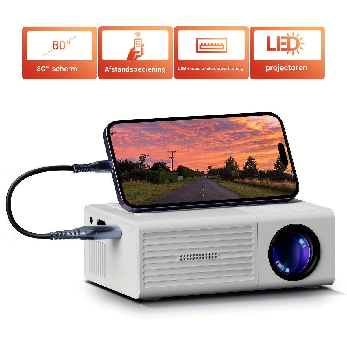 LumoBeam mini projector HD draagbare thuis- en buitenbioscoop