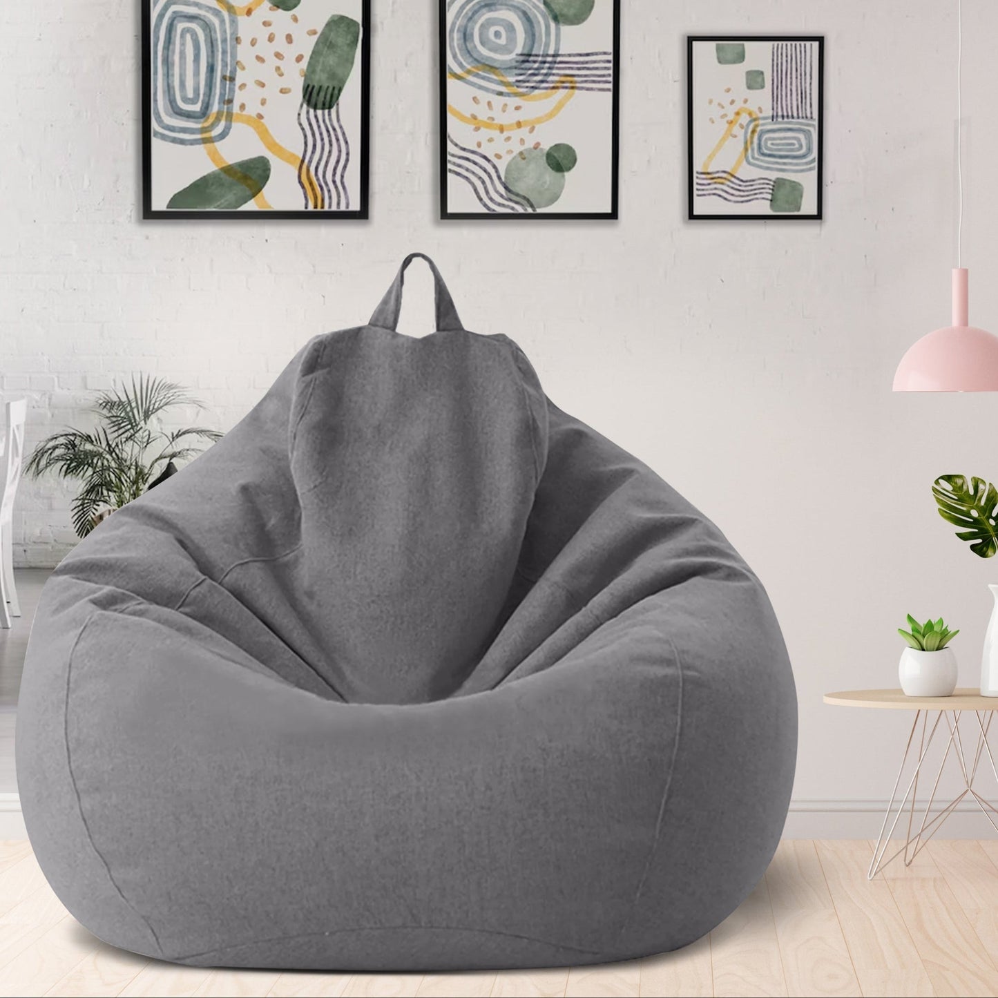 Luxe linnen zitzakhoes – ergonomische zachte loungezit