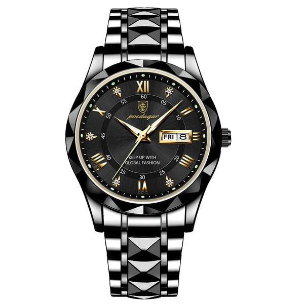 Luxe herenhorloge met roestvrijstalen band en luminieuze display