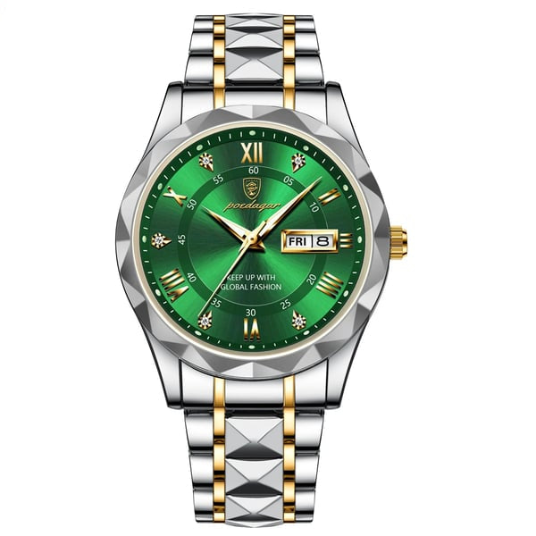 Luxe herenhorloge met roestvrijstalen band en luminieuze display